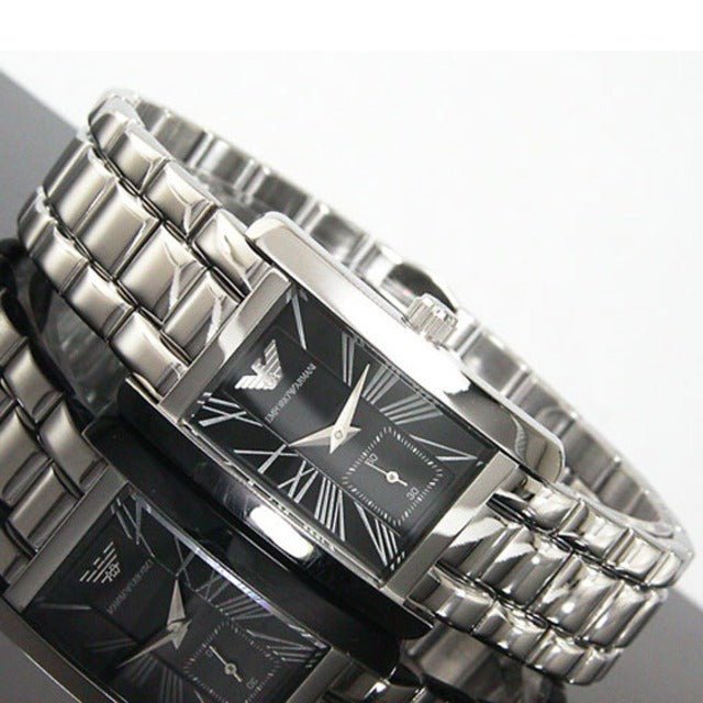 Emporio Armani Classic Black Dial Silver Stainless Steel Watch For Women - AR0157 Buy Now By Emporio Armani