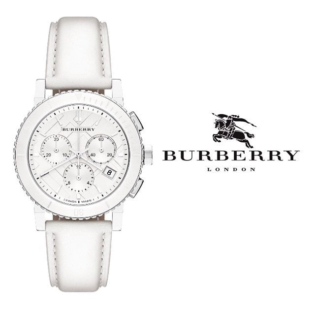 Burberry City Chronograph White Dial White Leather Strap Watch For Women - BU9701 Buy Now By Burberry