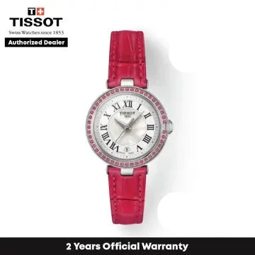 Tissot Bellissima Small Lady Diamonds Mother of Pearl Dial Red Leather Strap Watch For Women - T126.010.66.113.00 Buy Now By Tissot