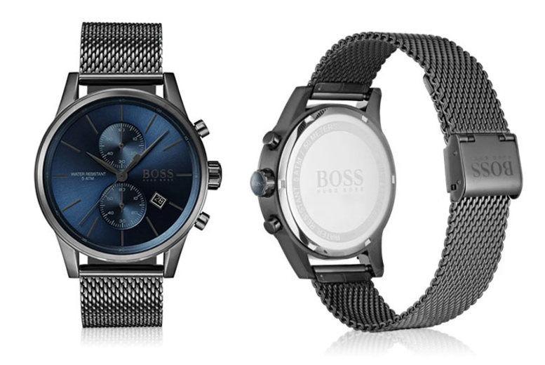 Hugo Boss Jet Blue Dial Gunmetal Mesh Bracelet Watch for Men - 1513677 Buy Now By Hugo Boss