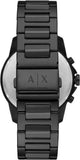 Armani Exchange Banks Chronograph Black Dial Black Steel Strap Watch For Men - AX1722 Buy Now By Armani Exchange