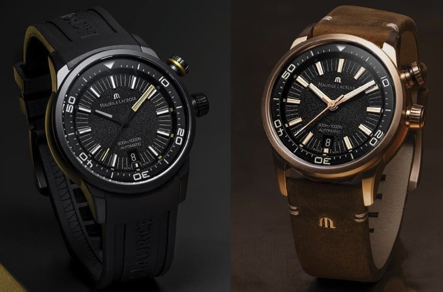 Maurice Lacroix Pontos Diver Limited Edition Black Dial Brown Leather Strap Watch For Men - PT6248-BRZ01-330-3 Buy Now By Maurice Lacroix