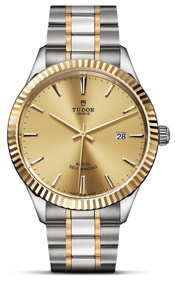 Tudor Style Automatic Gold Dial Two Tone Steel Strap Watch for Men - M12713-0001 Buy Now By Tudor