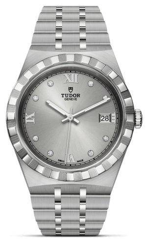 Tudor Royal Day Date Diamonds Automatic Silver Dial Silver Steel Strap Watch for Men - M28600-0002 Buy Now By Tudor