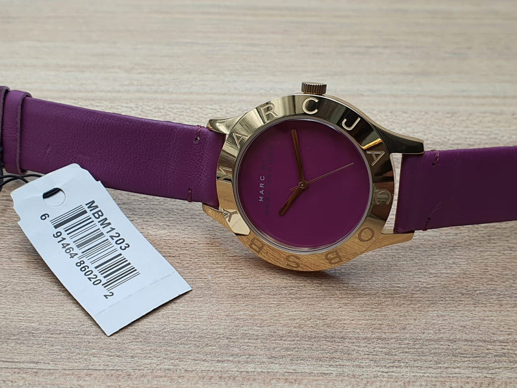 Marc Jacobs Purple Dial Purple Leather Strap Watch for Women - MBM1209 Buy Now By Marc Jacobs