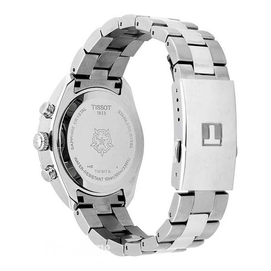 Tissot PR 100 Sport Chic Chronograph Diamonds Mother of Pearl Dial Silver Steel Strap Watch for Women - T101.917.11.116.00 Buy Now By Tissot