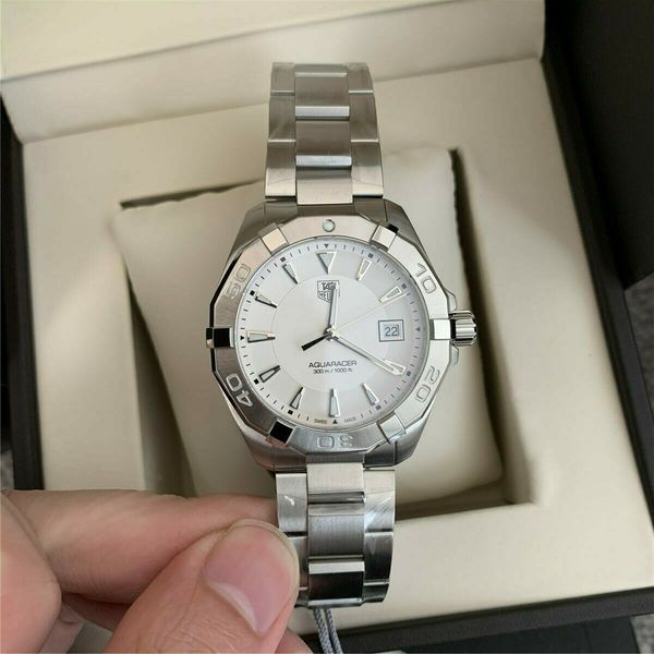 Tag Heuer Aquaracer Quartz White Dial Silver Steel Strap Watch for Men - WAY1111.BA0928 Buy Now By Tag Heuer