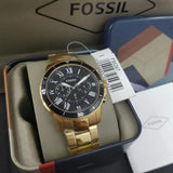Fossil Inscription Automatic Black Dial Gold Steel Strap Watch for Men - FS5267 Buy Now By Fossil