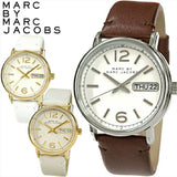 Marc Jacobs Fergus White Dial Brown Leather Strap Watch for Women - MBM8649 Buy Now By Marc Jacobs