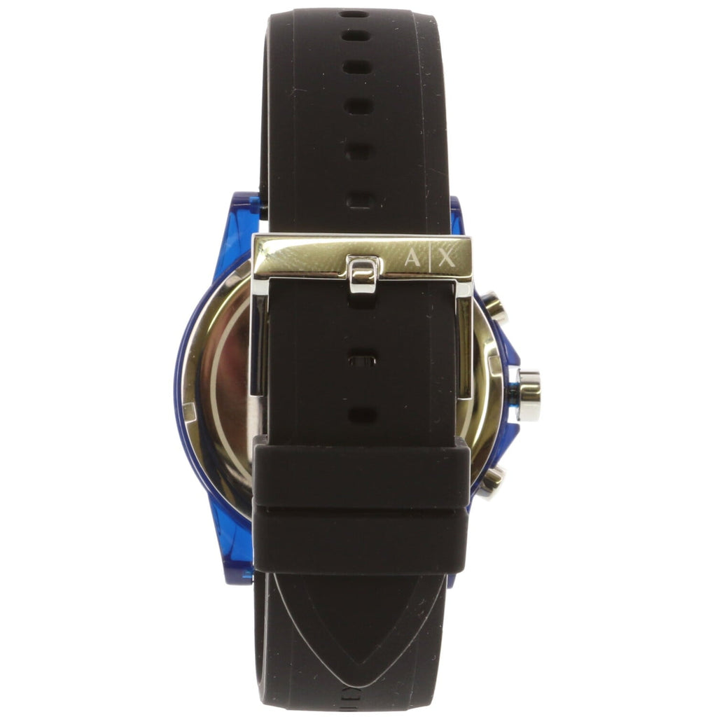 Armani Exchange Outerbanks Chronograph Black Dial Black Silicone Strap Watch For Men - AX1339 Buy Now By Armani Exchange