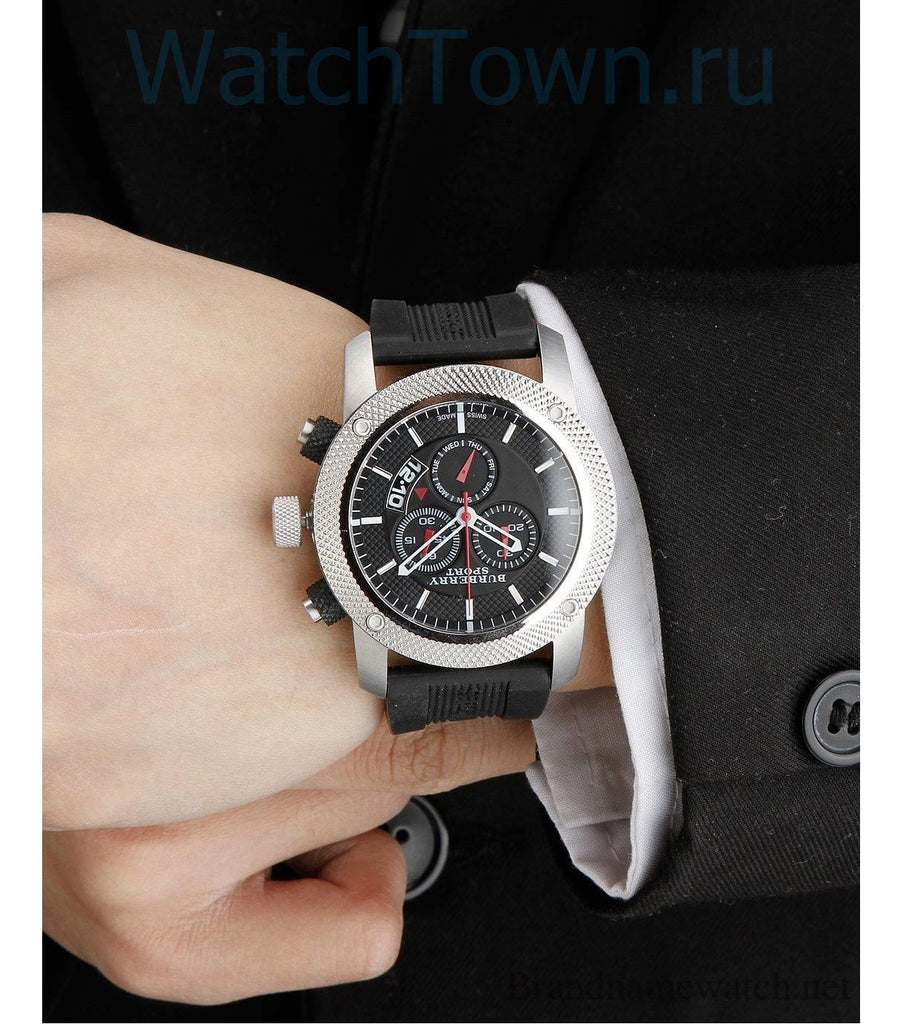 Burberry Endurance Sport Chronograph Black Dial Black Rubber Strap Watch for Men - BU7700 Buy Now By Burberry