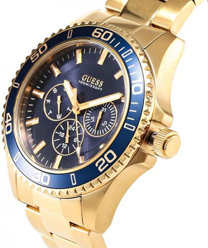 Guess Chaser Multifunction Blue Dial Gold Steel Strap Watch for Men - W0172G5 Buy Now By Guess