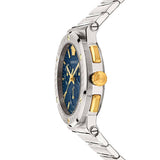 Versace Greca Quartz Blue Dial Silver Steel Strap Watch For Men - VEZ900221 Buy Now By Versace