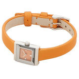 Gucci G-Frame Square Mother of Pearl Orange Dial Orange Leather Strap Watch For Women - YA128532 Buy Now By Gucci
