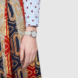 Gucci G-Timeless Mother of Pearl White Dial White Leather Strap Watch For Women - YA126597 Buy Now By Gucci