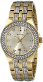 Bulova Crystal Collection Champagne Dial Two Tone Steel Strap Watch for Women - 98B174 Buy Now By Bulova
