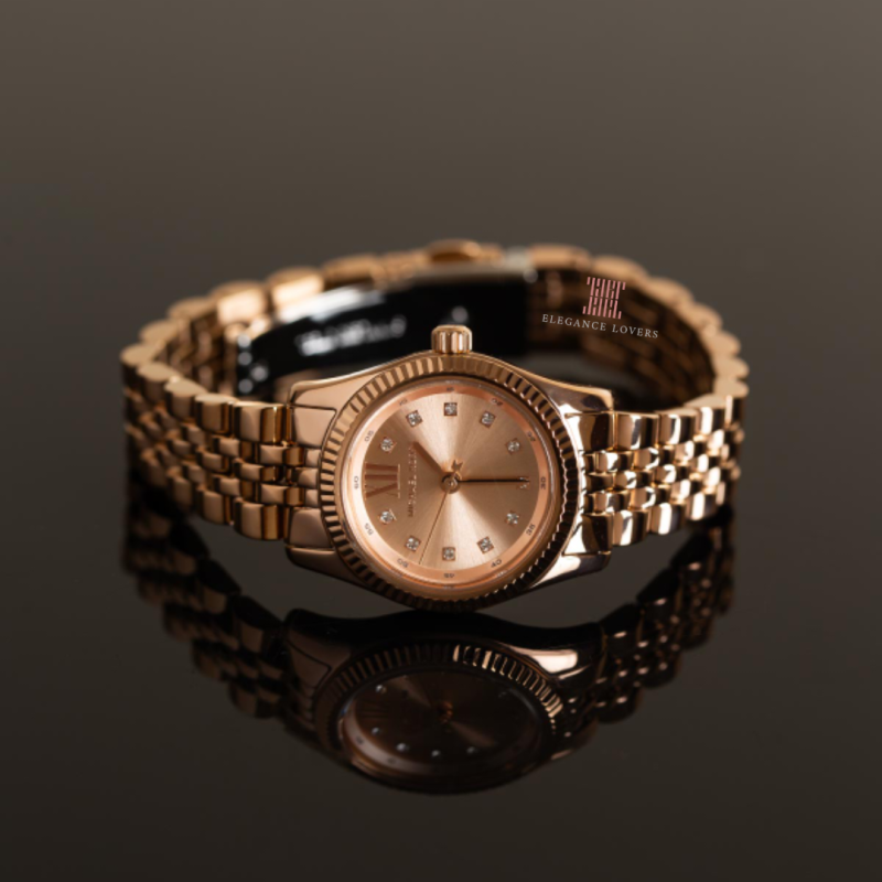 Michael Kors Lexington Three Hand Rose Gold Dial Rose Gold Steel Strap Watch For Women - MK4739 Buy Now By Michael Kors