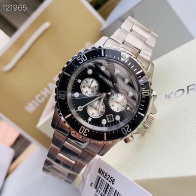 Michael Kors Everest Chronograph Black Dial Silver Steel Strap Watch For Men - MK8256 Buy Now By Michael Kors
