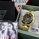 Guess Chaser Chronograph Black Dial Gold Steel Strap Watch for Men - W0170G2 Buy Now By Guess
