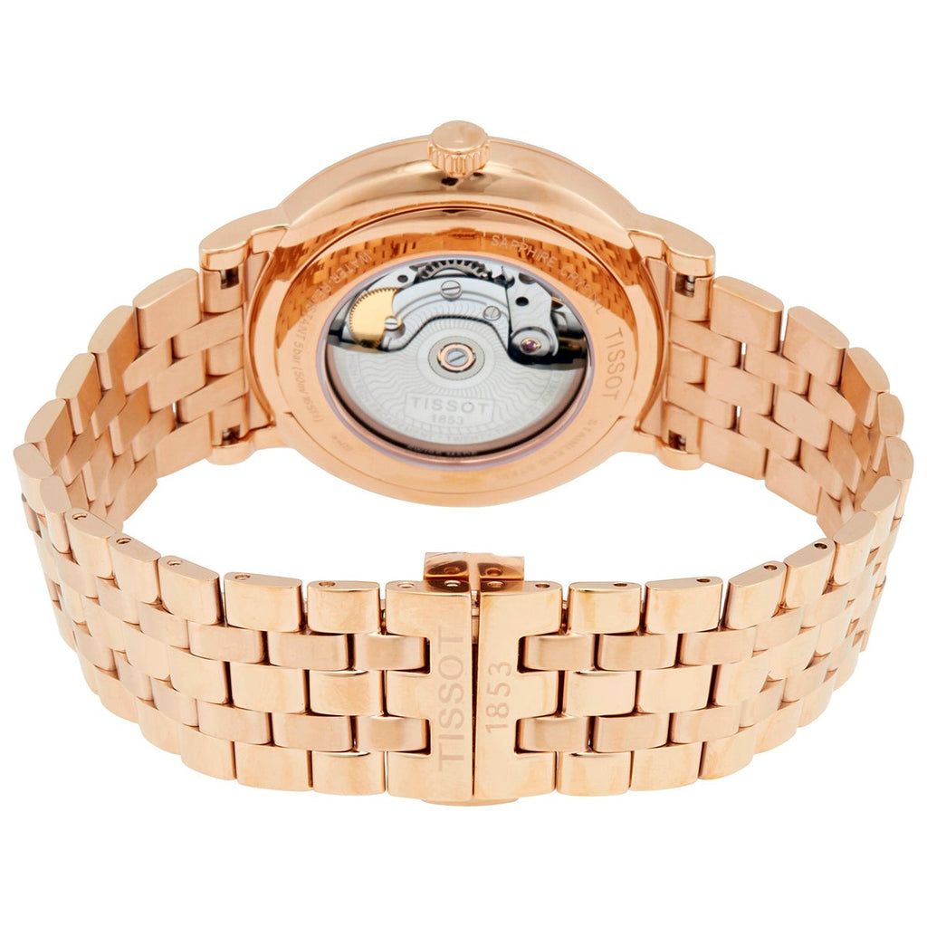 Tissot T Classic Carson Premium Automatic White Dial Rose Gold Steel Strap Watch for Men - T122.407.33.031.00 Buy Now By Tissot