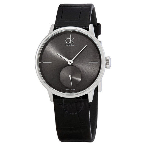 Calvin Klein Accent Black Dial Black Leather Strap Watch for Women - K2Y231C3 Buy Now By Calvin Klein