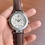 Versace Aion Chronograph White Dial Brown Leather Strap Watch for Men - VBR010017 Buy Now By Versace