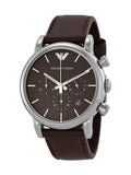 Emporio Armani Classic Chronograph Brown Dial Brown Leather Strap Watch For Men - AR1734 Buy Now By Emporio Armani