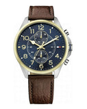 Tommy Hilfiger Dean Multifunctional Blue Dial Brown Leather Strap Watch for Men - 1791275 Buy Now By Tommy Hilfiger