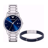 Emporio Armani Dress Analog Blue Dial Silver Steel Strap Watch For Men - AR8033 Buy Now By Emporio Armani