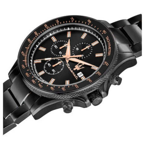 Maserati SFIDA Chronograph Black Dial Black Steel Strap Watch For Men - R8873640011 Buy Now By Maserati