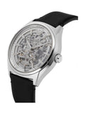 Emporio Armani Meccanico White Skeleton Dial Black Leather Strap Watch For Men - AR60003 Buy Now By Emporio Armani