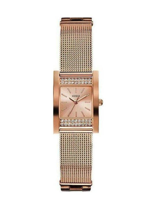 Guess Nouveau Diamonds Rose Gold Dial Rose Gold Mesh Bracelet Watch for Women - W0127L3 Buy Now By Guess
