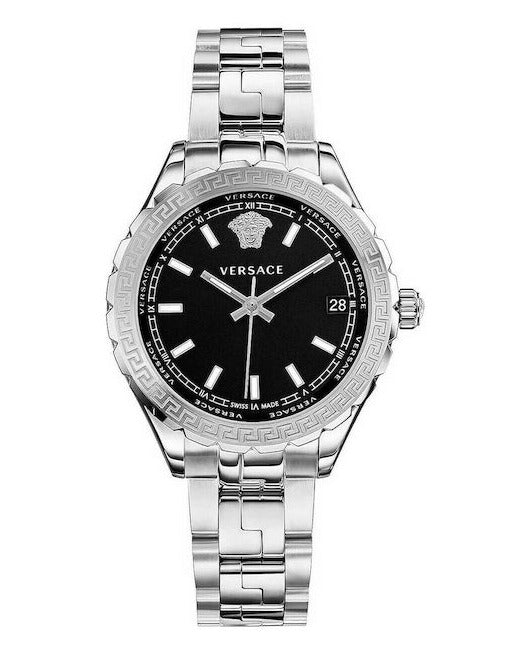 Versace Hellenyium Black Dial Silver Steel Strap Watch for Women - V12020015 Buy Now By Versace