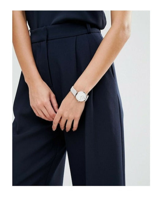 Emporio Armani Gianni T Bar Quartz Mother of Pearl Dial White Leather Strap Watch For Women - AR1965 Buy Now By Emporio Armani