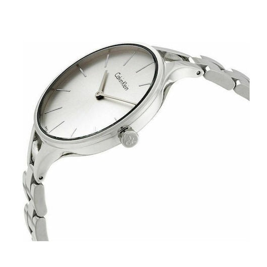Calvin Klein Graphic White Dial Silver Steel Strap Watch for Women - K7E23146 Buy Now By Calvin Klein