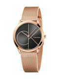 Calvin Klein Minimal Black Dial Rose Gold Mesh Bracelet Watch for Men - K3M21621 Buy Now By Calvin Klein