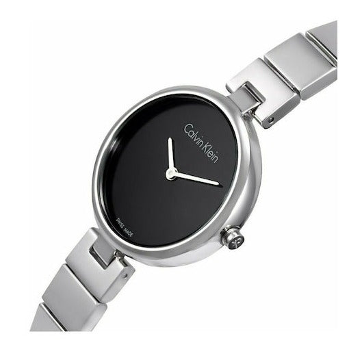 Calvin Klein Authentic Black Dial Silver Steel Strap Watch for Women - K8G23141 Buy Now By Calvin Klein