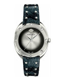 Versace Shadov Quartz Silver Dial Black Snake Leather Strap Watch for Women - VEBM00118 Buy Now By Versace