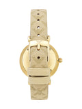 Emporio Armani Gianni T Bar Analog Silver Dial Beige Leather Strap Watch For Women - AR11127 Buy Now By Emporio Armani