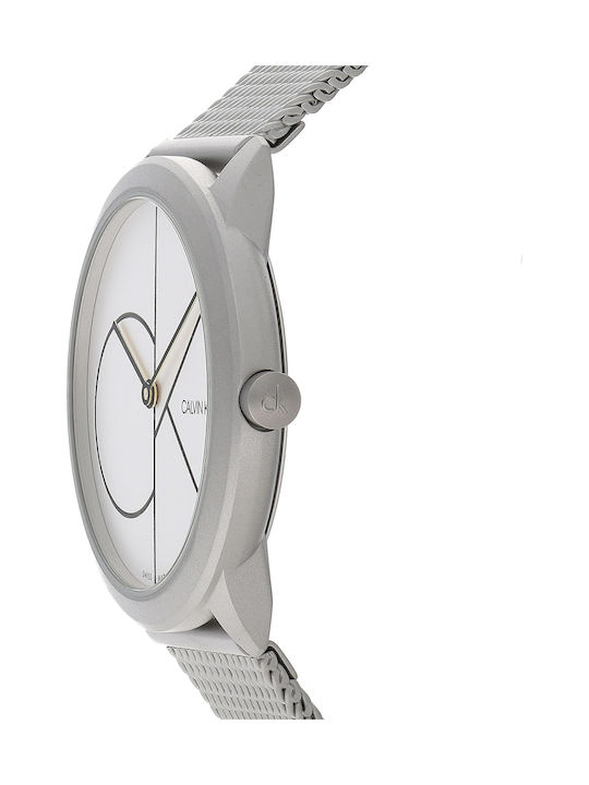 Calvin Klein Minimal White Dial Silver Mesh Bracelet Watch for Women - K3M5215X Buy Now By Calvin Klein