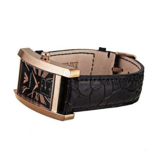 Emporio Armani Classic Black Dial Black Leather Strap Watch For Women - AR0169 Buy Now By Emporio Armani
