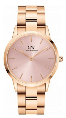 Daniel Wellington Iconic Donna Pink Dial Rose Gold Steel Strap Watch For Women - DW00100331 Buy Now By Daniel Wellington