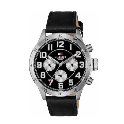 Tommy Hilfiger Sport Chronograph Black Dial Black Leather Strap Watch for Men - 1791050 Buy Now By Tommy Hilfiger