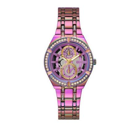 Guess Allara Quartz Purple Dial Purple Steel Strap Watch For Women - GW0604L4 Buy Now By Guess