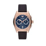 Emporio Armani Federico Chronograph Blue Dial Brown Leather Strap Watch For Men - AR11563 Buy Now By Emporio Armani