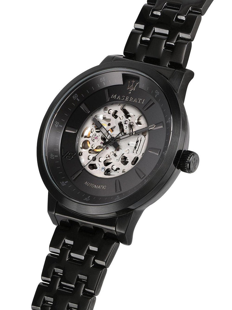 Maserati Granturismo Sport GT Skeleton Black Dial Black Steel Strap Watch For Men - R8823134003 Buy Now By Maserati