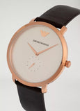 Emporio Armani Modern Slim Analog Silver Dial Brown Leather Strap Watch For Men - AR11163 Buy Now By Emporio Armani
