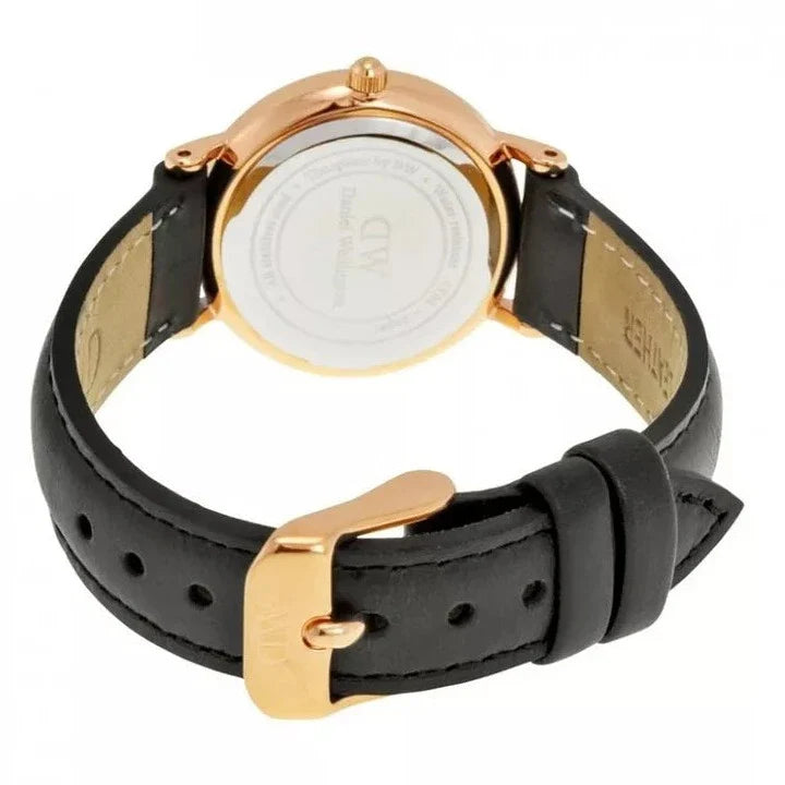 Daniel Wellington Classy Sheffield White Dial Black Leather Strap Watch For Women - DW00100060 Buy Now By Daniel Wellington