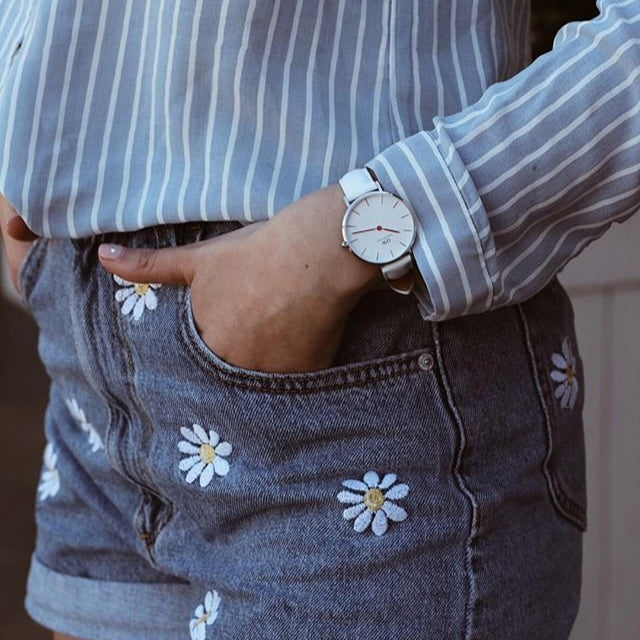 Daniel Wellington Petite Bondi White Dial White Leather Strap Watch For Women - DW00100190 Buy Now By Daniel Wellington