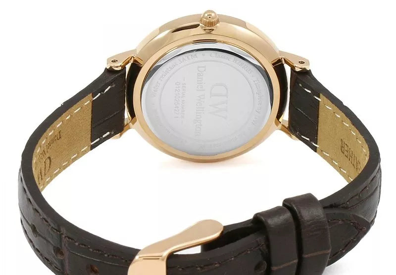Daniel Wellington Classic Petite York White Dial Brown Leather Strap Watch For Women - DW00100232 Buy Now By Daniel Wellington